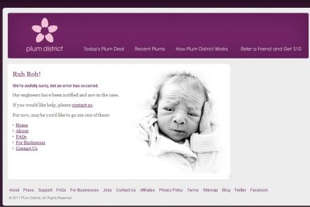 funny error message from plum district