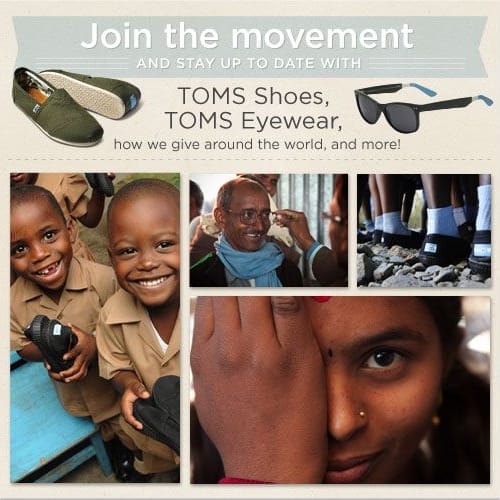 TOMS Shoes Facebook Call to Action