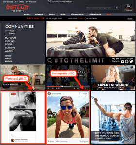 User generated content marketing example - The Sport Chalet community.