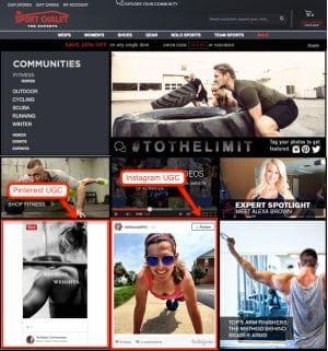 User generated content marketing example - The Sport Chalet community.