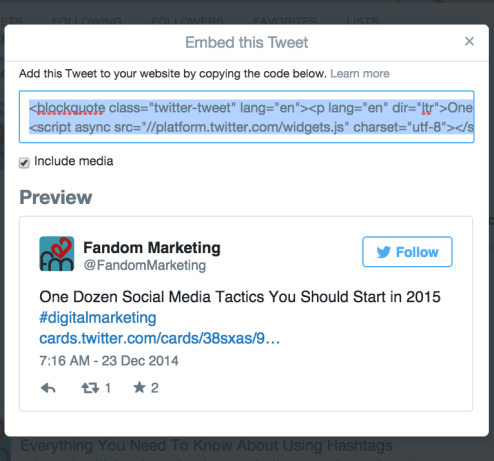 embedding a tweet